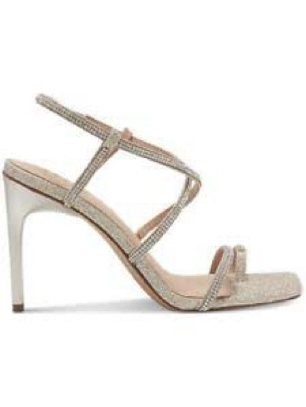 Women’s INC International Concept Elegant Silver Strappy Heels Size 11 US!